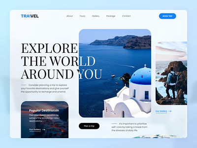 Travel Website animation booking clean design figma interface joureny service tourism travel service traveling trip typography ui ux vacation web web design website world