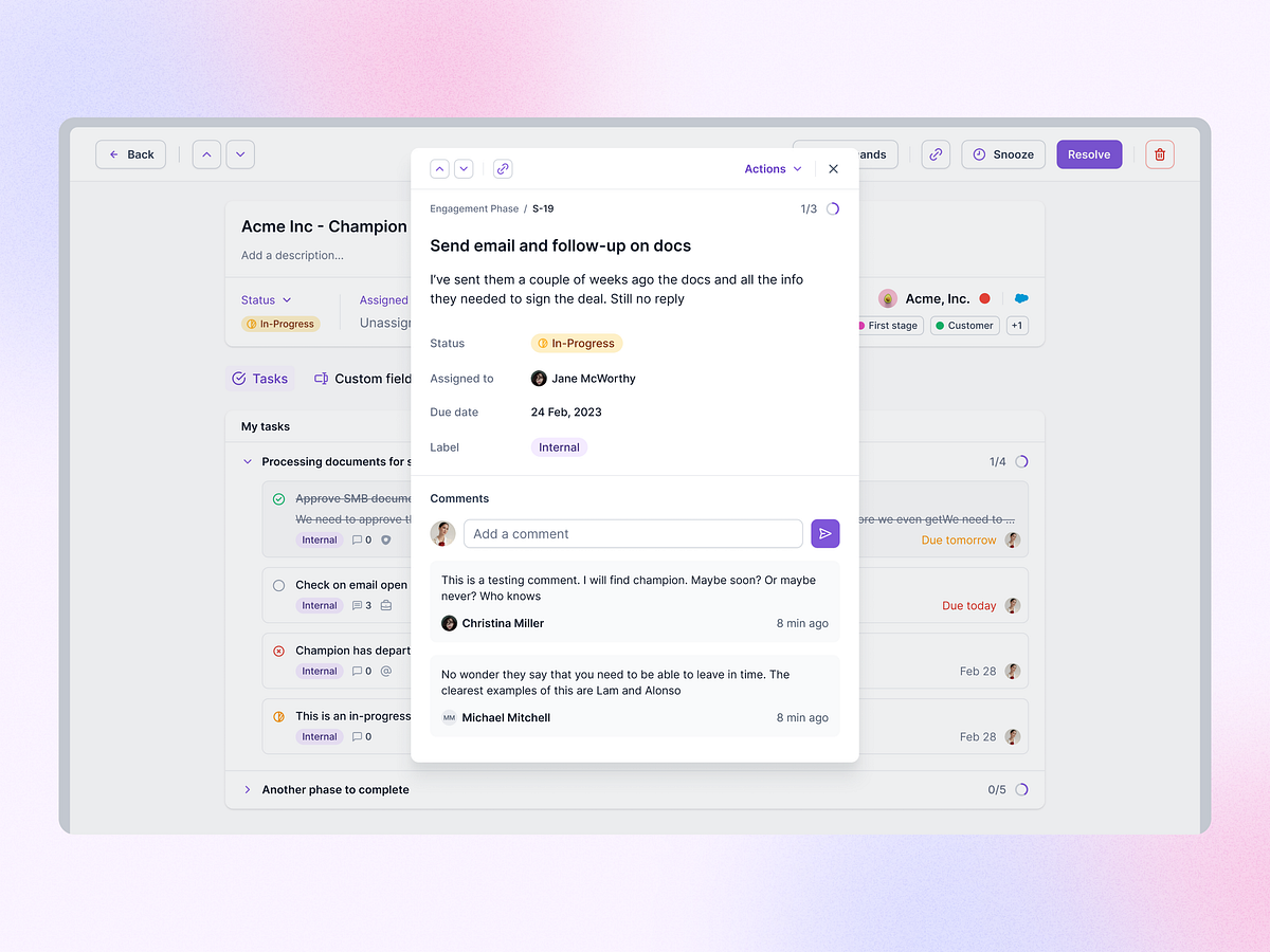 Task overview by Eugen Eşanu on Dribbble