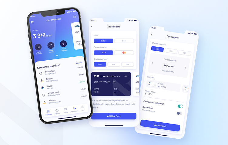 Nexipay - Banking Mobile App Figma UI Template by Katerina on Dribbble