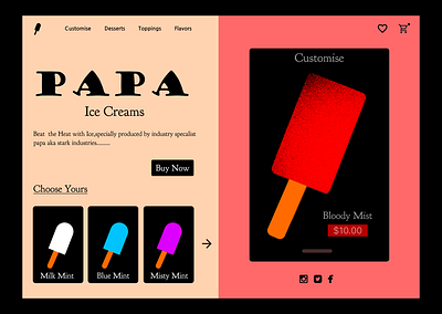 Ice Cream Web Design design ui ux