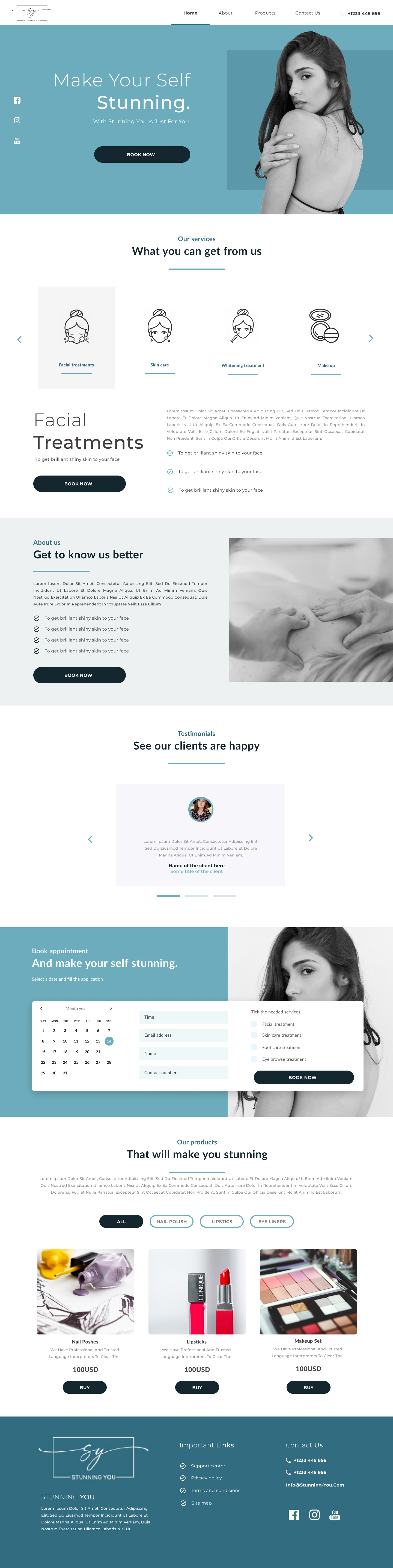 Cosmetic products and services website classic cosmetics design figma flat organic ui ux web webdesign