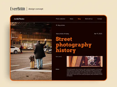 Street photography history | design concept of a blog page article design banner blog page design branding concept design design design studio figma graphic design landing page logo main menu design news website design photo website photography website street photo studio webdesign ui uxui webdesign services