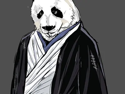 Panda Kimono Digital Art character character design characters digital art graphic design illustration