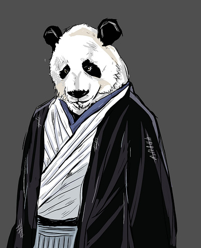 Panda Kimono Digital Art character character design characters digital art graphic design illustration