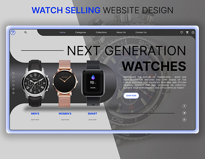 Watch Selling Website Design branding e commerce illustration photoshop ui ui ux design user interface ux watch watch selling web design