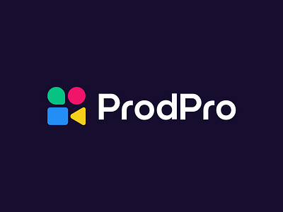 ProdPro Brand Identity app icon brand identity branding camera chat crew design film logo logo icon logo mark play prodpro production reel studio tv typeface visual identity website