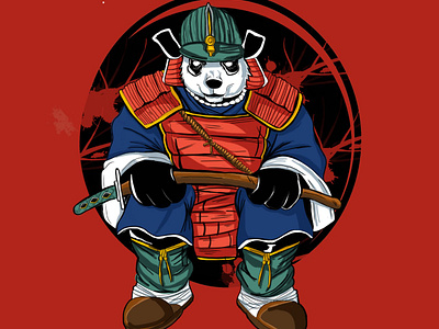 Samurai Panda Digital Art character character design characters design digital art graphic design illustration