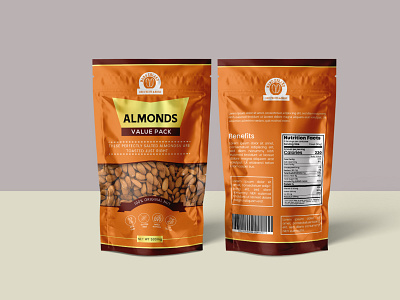 Pouch design almonds graphic design pouch design pouch label pouch packaging design product packaging