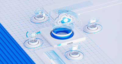 3D cloud 3d logo ui