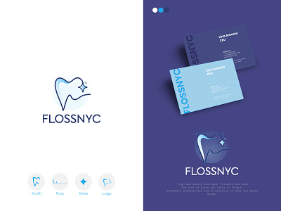 FLOSSNYC - logo design - dental boutique branding clinic dental graphic design icon illustrator logo design medical logo minimalist logo vector logo