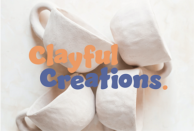 Logo design Clayful Creations branding colorful graphic design logo photography text logo