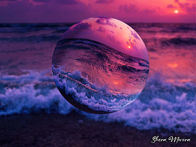 sunset sky effects glass globe graphic design image manipulation photoshop