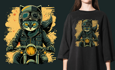 Racer cat animal bicycle bike biker biking cartoon cat comic cycling design flat graphic design illustration motorcycle motorcyclist print proud race racer speed