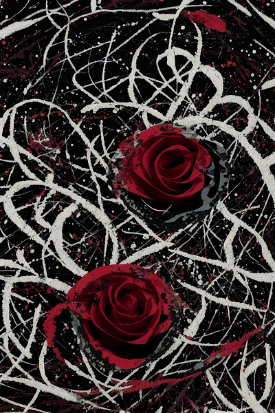 Gothic red rose abstract art hoe art print design flower gothic home decor illustration poster print rose