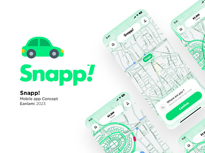 Ride in Style with the New Snapp app application design driver green mobile mobile design product product design ride snapp taxi ui web