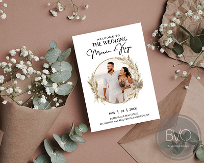 Minimalist Wedding Invitation Template-Y008 design graphic design illustration invitation template printable wedding card wedding invitation
