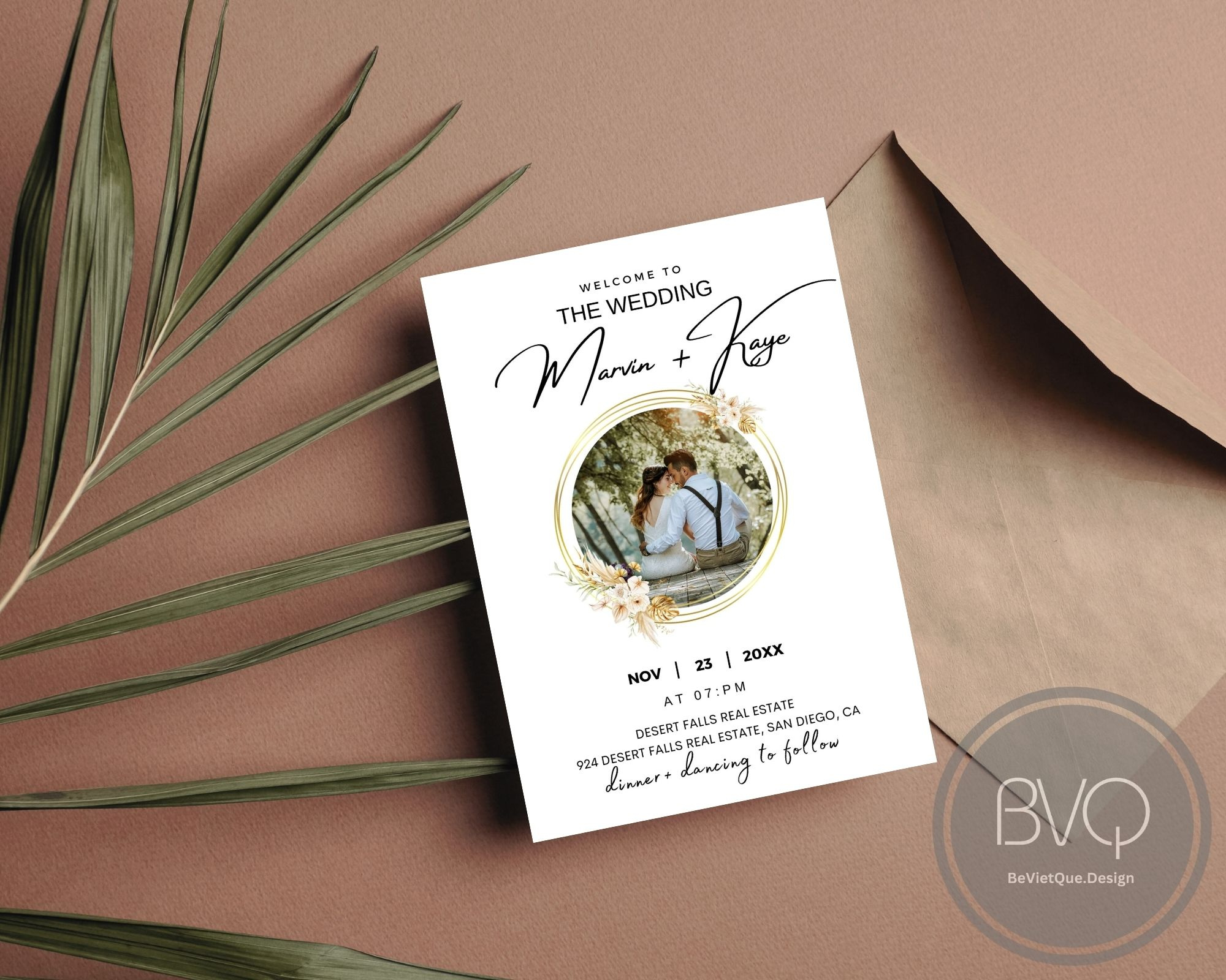 Minimalist Wedding Invitation Template-Y009 design graphic design invitation template printable wedding card wedding invitation