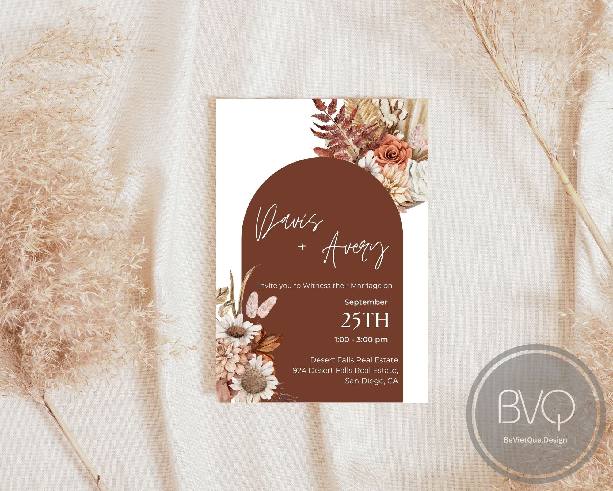 Minimalist Wedding Invitation-Y013 design graphic design illustration invitation template printable wedding card wedding invitation