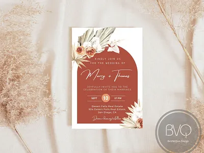 Editable Minimalist Wedding Invite-Y016 design graphic design illustration invitation template printable wedding card wedding invitation