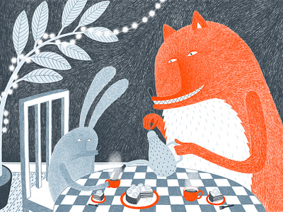 Tea party animal illustration animals illustration character design cute illustration editorial illustration fox illustration illustrated book illustrated story illustration party illustration rabbit illustration tea party illustration