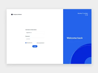 Login page - Wordpress ui webdesign wordpress