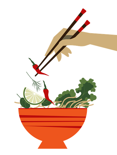 Salad bowl artwork design food illustration vector