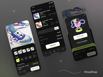 ShoeShop, e-commerce mobile app app design design figma illustration mobile app mobile shopping shop sneakers sport app ui