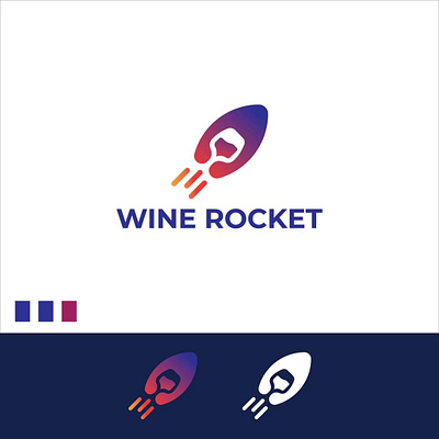 wine rocket branding design graphic design illustration logo logodesign logotype rocket logo ui ux vector wine logo