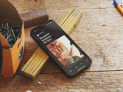 Carpenter iPhone 14 Pro Mockup 14 carpenter handy handyman iphone mockup pro table woodworking