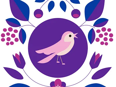 Song bird artwork bird design digital illustration vector woods