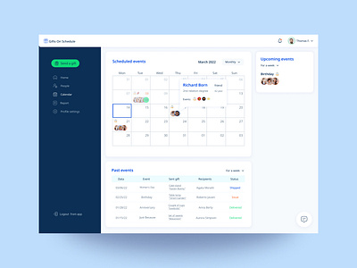 Gifts on Schedule app app calendar concept dailyui design greeting schedule ui uxui
