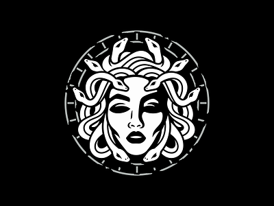 MEDUSA emblem face icon logo logodesign logotype medusa sign snake symbol woman