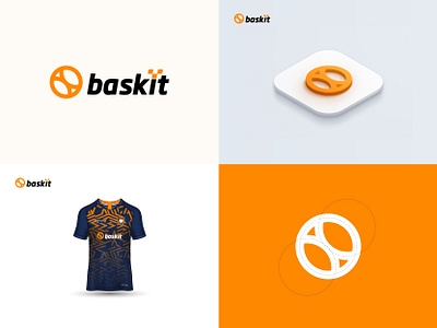 baskit logo 3d animation b logo baskit logo brand branding design graphic design icon illustration logo logodesign logotype motion graphics tshirt ui ux vector