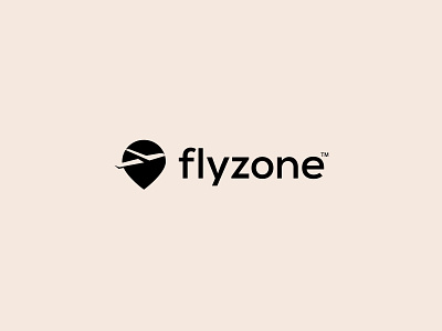 Flyzone ( Plane + Zone ) airport branding custom logo design icon identity illustration logo logo mark plane logo tech vector zone