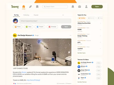 Teemy - Social Network Web discussion figma quora social media social network team tweet twitter ui web