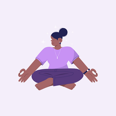 Girl Meditating Flat Illustration 3d animation available branding design flat foryou games girl graphic design hireme illustration logo meditation motion graphics openforwork portfolio trending ui vector