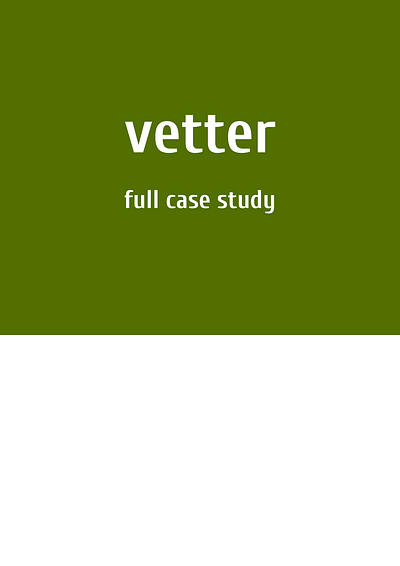 Full case study on Vetter branding design ui