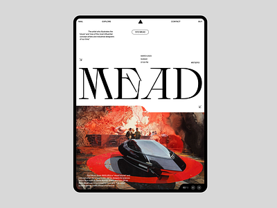 Concept electronic journal about art cyber punk ipad journal syd mead typogaphy ui ux design webdesign
