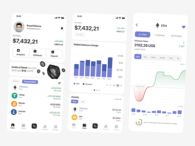 Crypto Wallet Concept concept crypto design mobile ui wallet web3.0