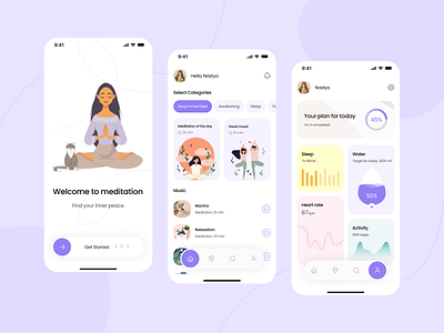Meditation app • Mobile design