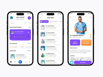Doctor Appointment App Design app design branding check online doctor design doctor appointment app design illustration landing page design online appointment app ui ux ux design