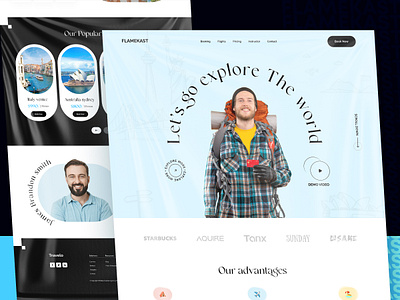 Travel Website Design | Landing Page UI awesome design design idea flamekast homepage idea inspiration landing page landingpage travel agency travel guide travel landing page travelling uiux web webdesign website