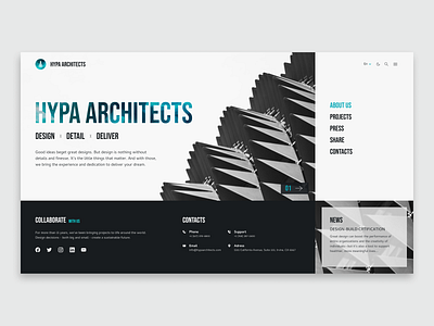Architecture Agency website agency architect architecture building clean company construction design home page interior landing page studio typography ui web website