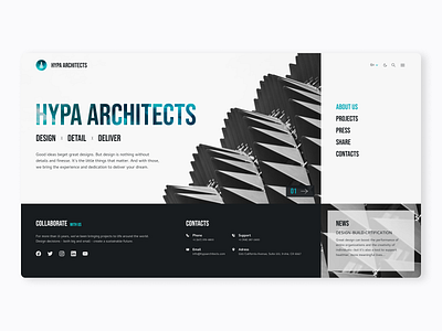 Architecture Agency website agency architect architecture building clean company construction design home page interior landing page studio typography ui web website