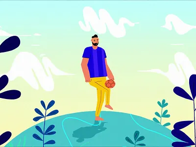 Freestyle Football Player⚽ 2d animate animation ball character cute dribbble football freestyle game illustration motion motion graphics motiondesign movement pallet player rig rubberhose soccer