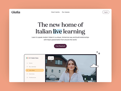 The online Italian school by Treccani branding course ecommerce education elegant giulia illustration italy layout logo school storytelling ui video website