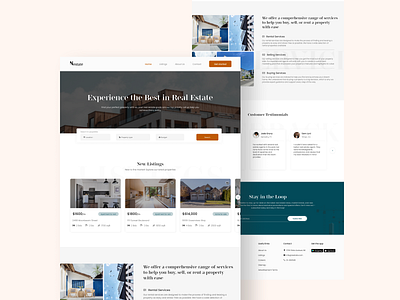 Nestate - Real Estate Website Landing Page design landingpage productdesign realestaeui ui userinterface webdesign