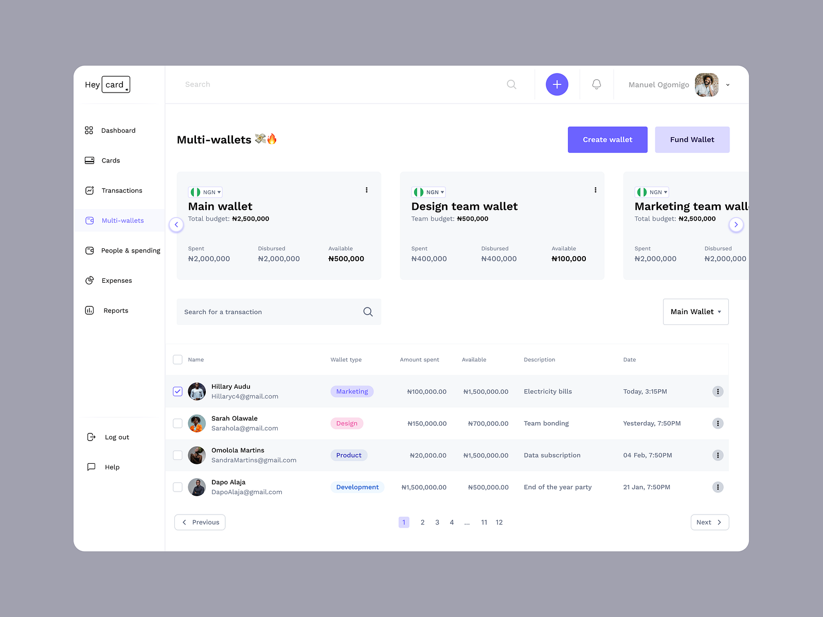 Heycard - multi-wallets dashboard by prince on Dribbble