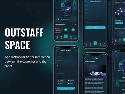 Outstaff space mobile app app application branding design mobile mobile app ui ux