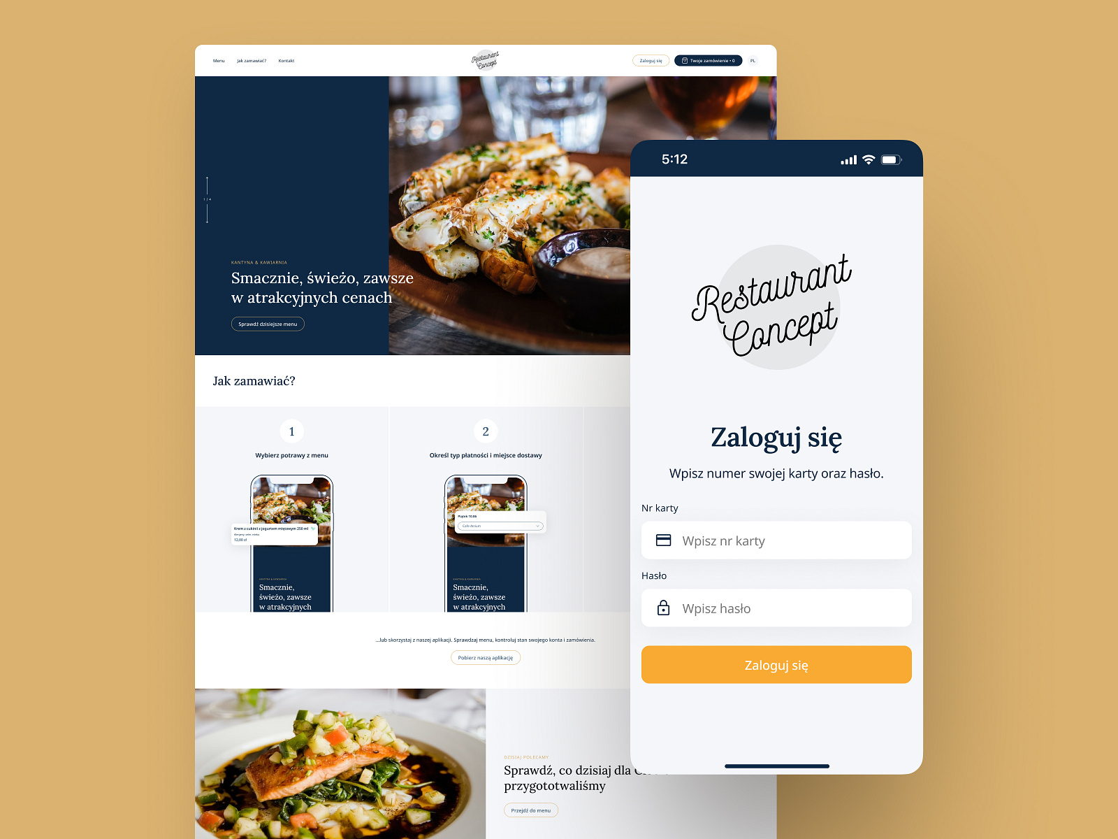 Canteen site & Mobile App Concept by Maja Tywonek for